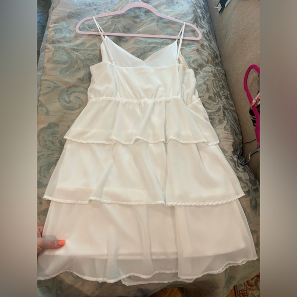 White Tiered Ruffled Dress - Picture 4 of 9